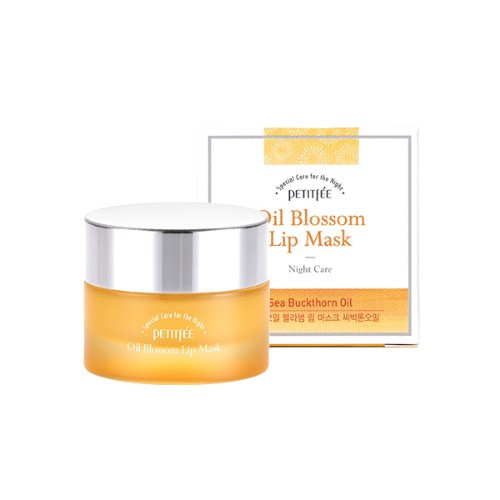 Нічна маска для губ з вітаміном Е і олією обліпихи PETITFEE Oil Blossom Lip Mask 15g