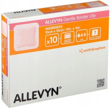 10×10см.Allevyn Gentle Border lite самоклеюча пов'язка для ран та пролежні 1шт.