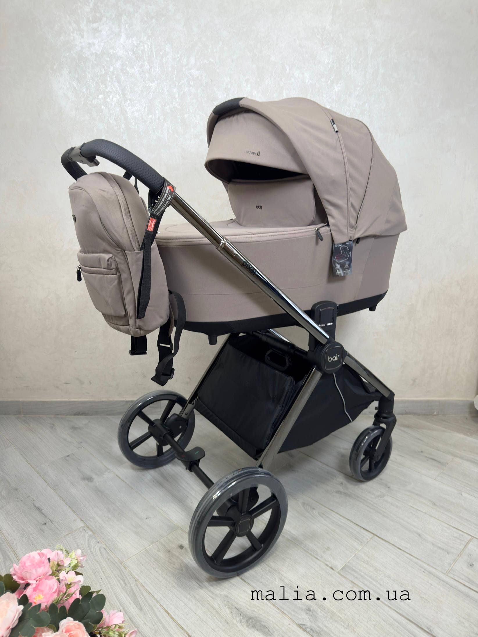 Коляска 2 в 1 Bair Pixel PL-03 капучино