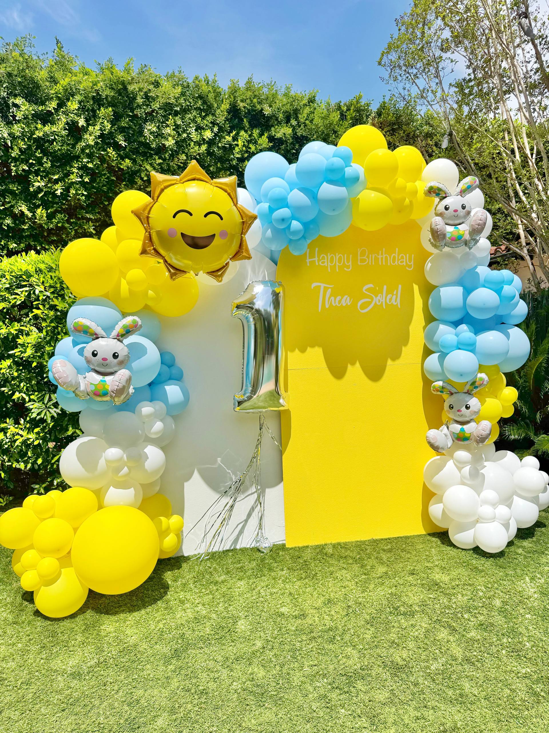 Sunny Bunny First Birthday Backdrop