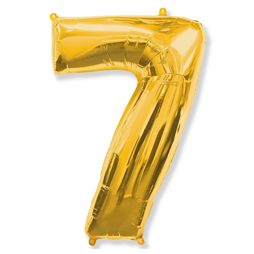 34 inch Number 7 Gold Helium Balloon