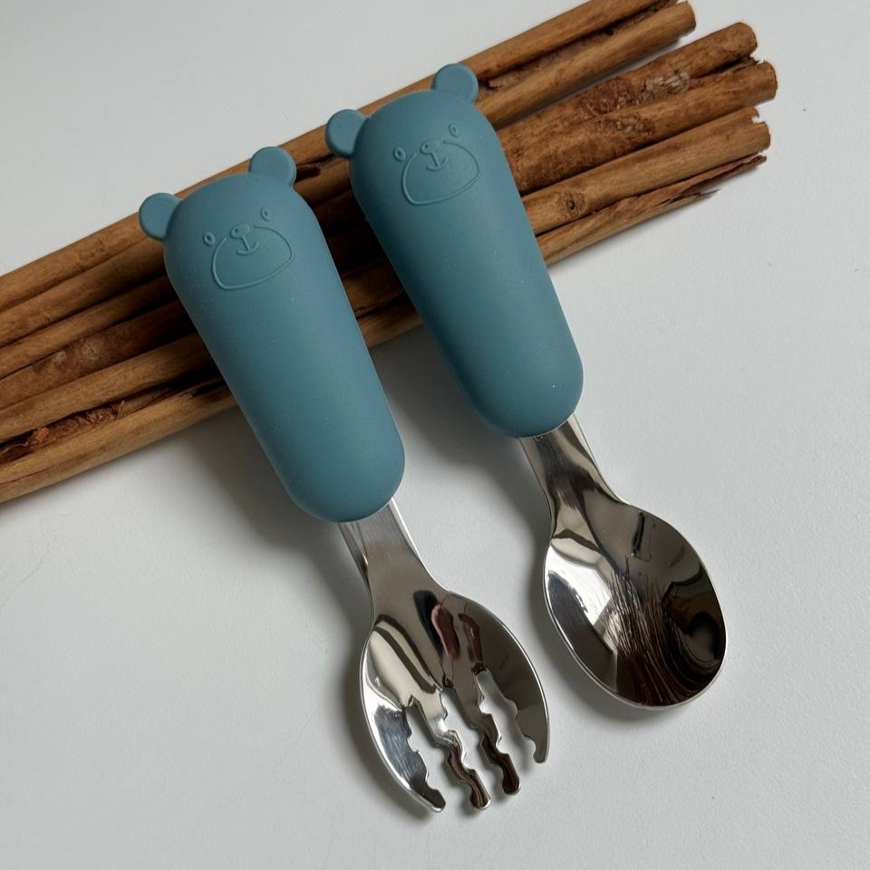 Прибори металеві "Ведмедики"  Мурена (Smoke blue)