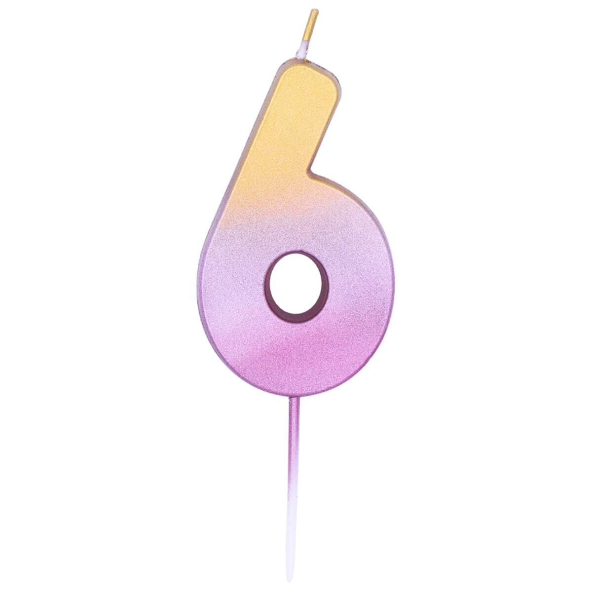 Свічка цифра 6 омбре