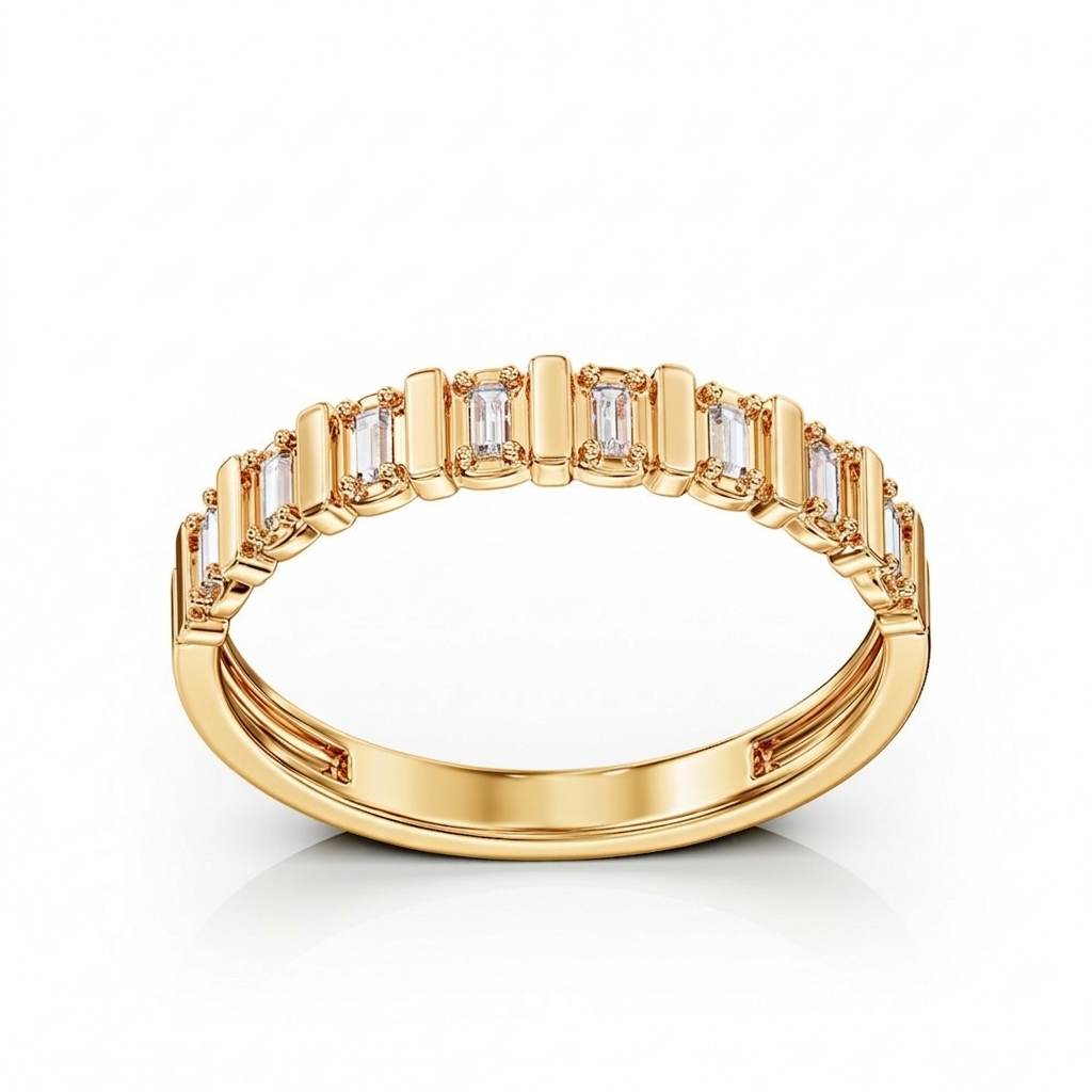 Zarter Ring mit Zirkonia aus 585er Gelbgold (14 Karat)