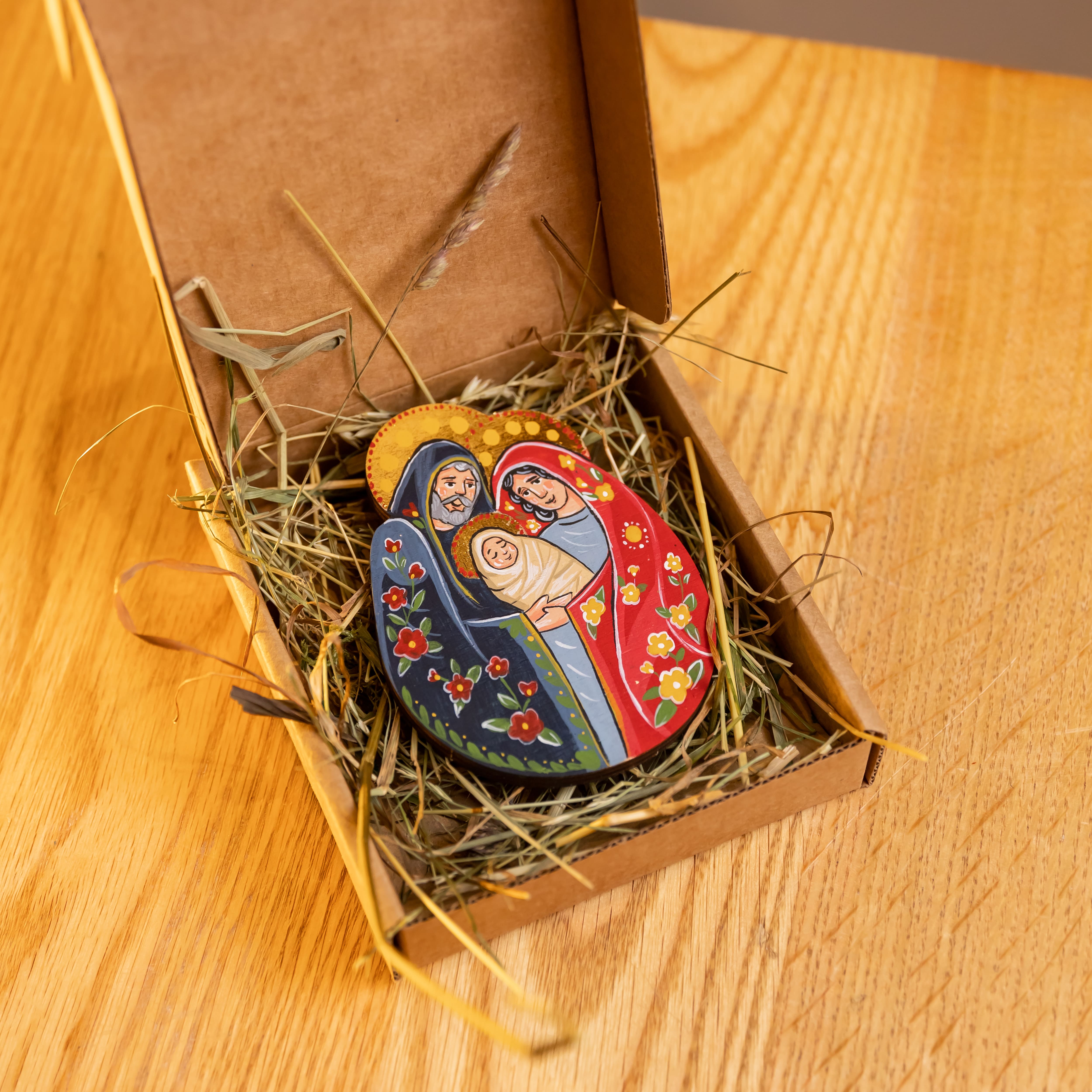 Вертеп, підвіска на ялинку, 10*7 см