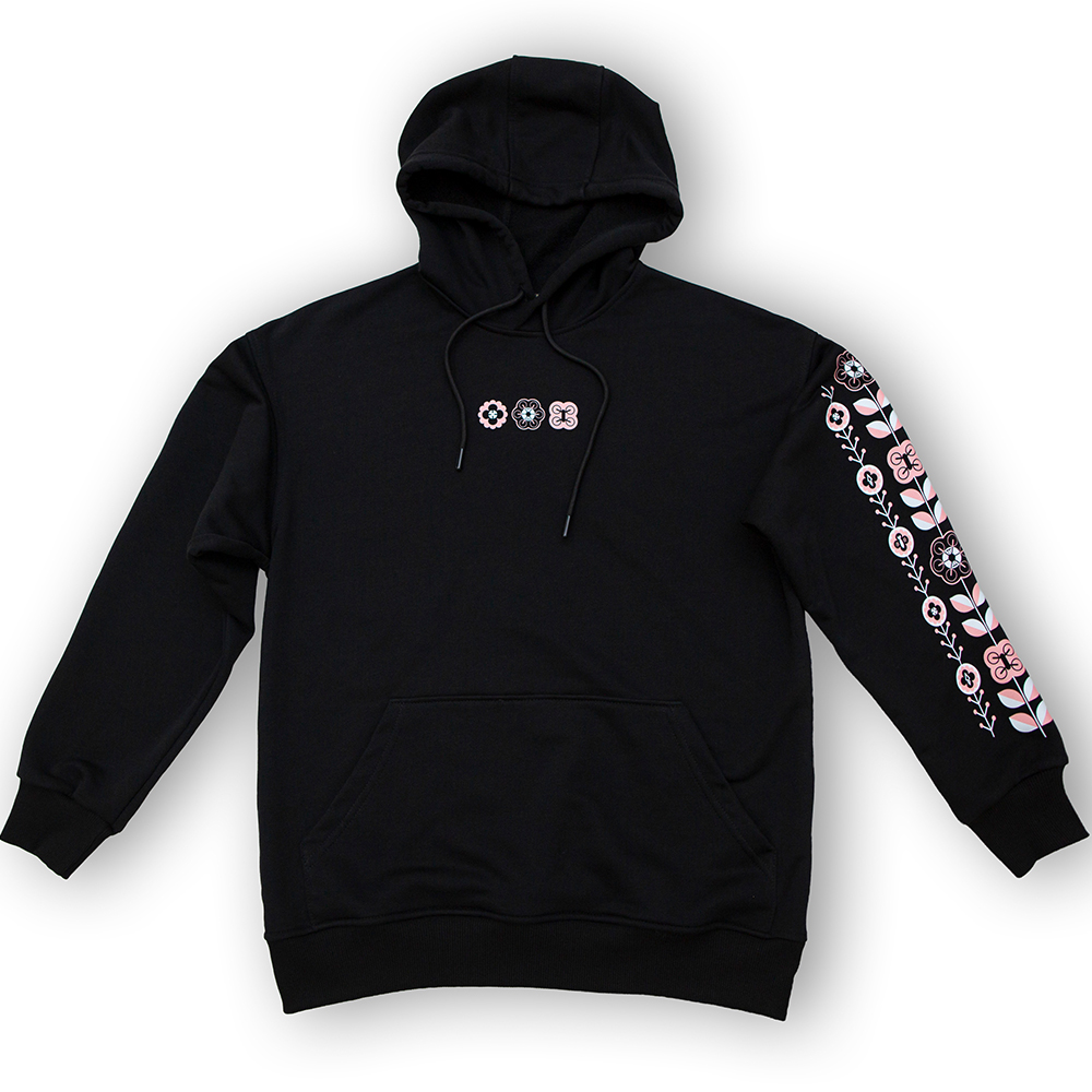 Худі “Сучасна класика” чорне з кольоровим принтом