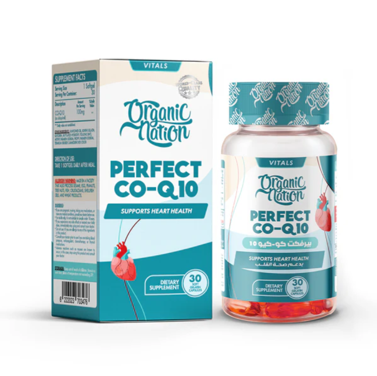 Perfect Co Q10 Organic Nation Coenzyme Q10 Коензим Q10 100 мг 30 капсул