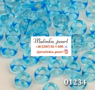 Бісер блакитний, кристальний