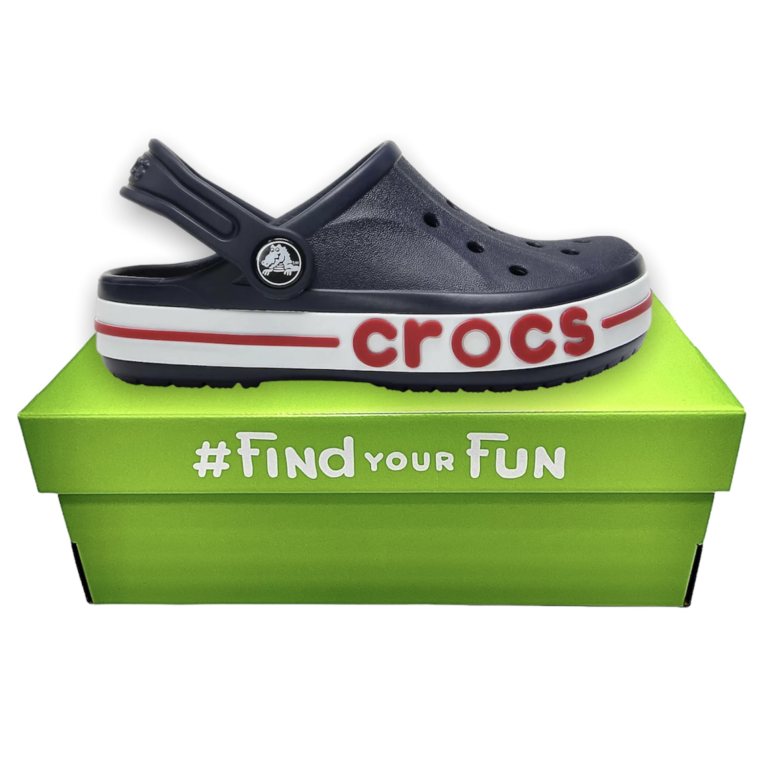 Crocs Kids' Bayaband Clog Navy дитячі крокси для хлопчиків і дівчаток сині